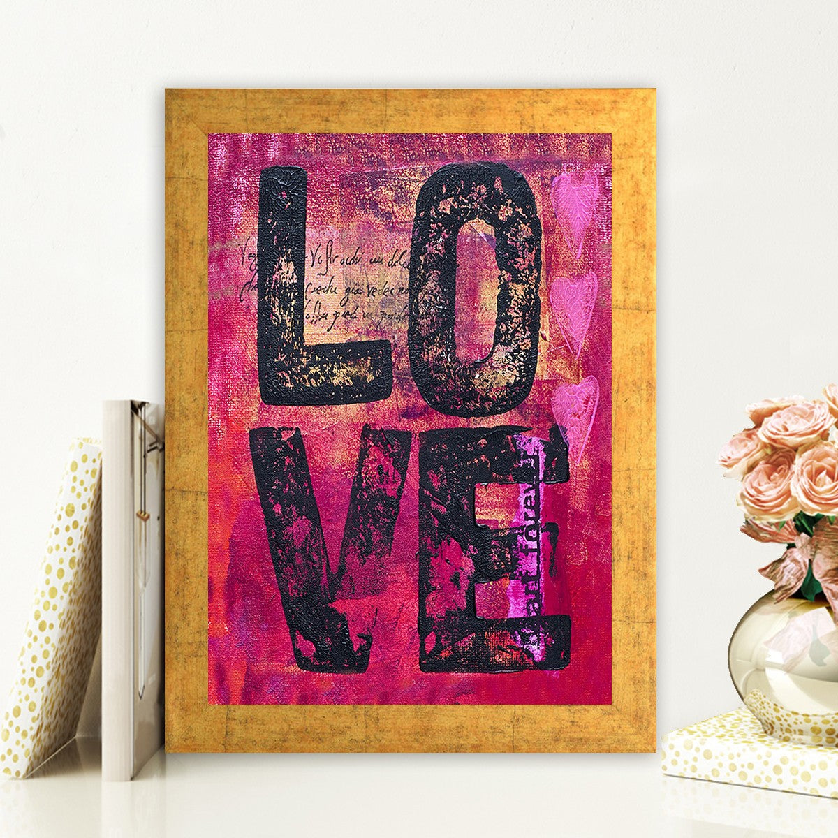 Quadro Decorativo MDF Emoldurado - Arte Multicolor 24x29cm com Moldura de Madeira 2cm