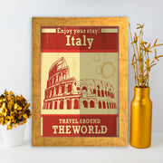 Quadro Decorativo MDF Emoldurado - Arte Multicolor 24x29cm com Moldura de Madeira 2cm