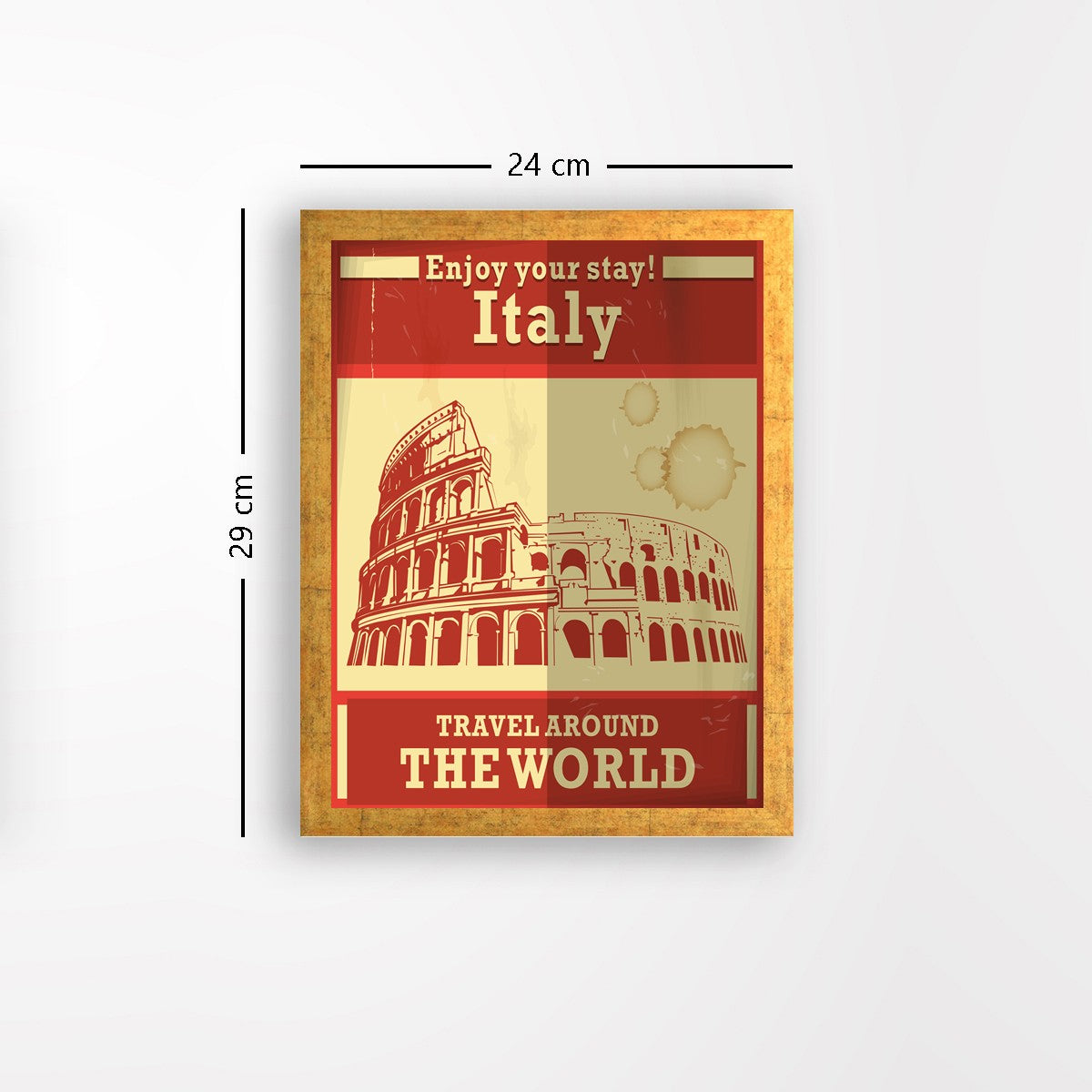 Quadro Decorativo MDF Emoldurado - Arte Multicolor 24x29cm com Moldura de Madeira 2cm