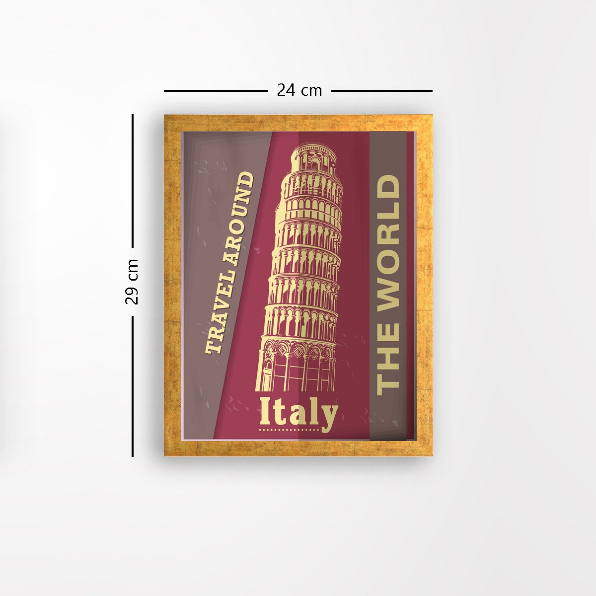 Quadro Decorativo MDF Emoldurado - Arte Multicolor 24x29cm com Moldura de Madeira 2cm