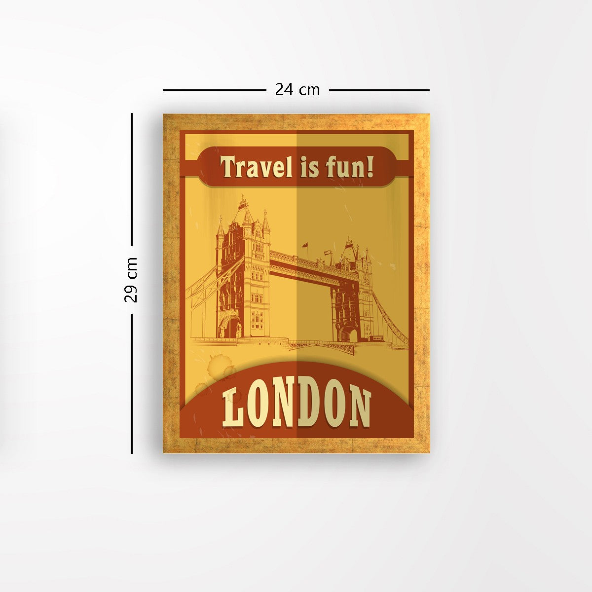 Quadro Decorativo MDF Emoldurado - Arte Multicolor 24x29cm com Moldura de Madeira 2cm