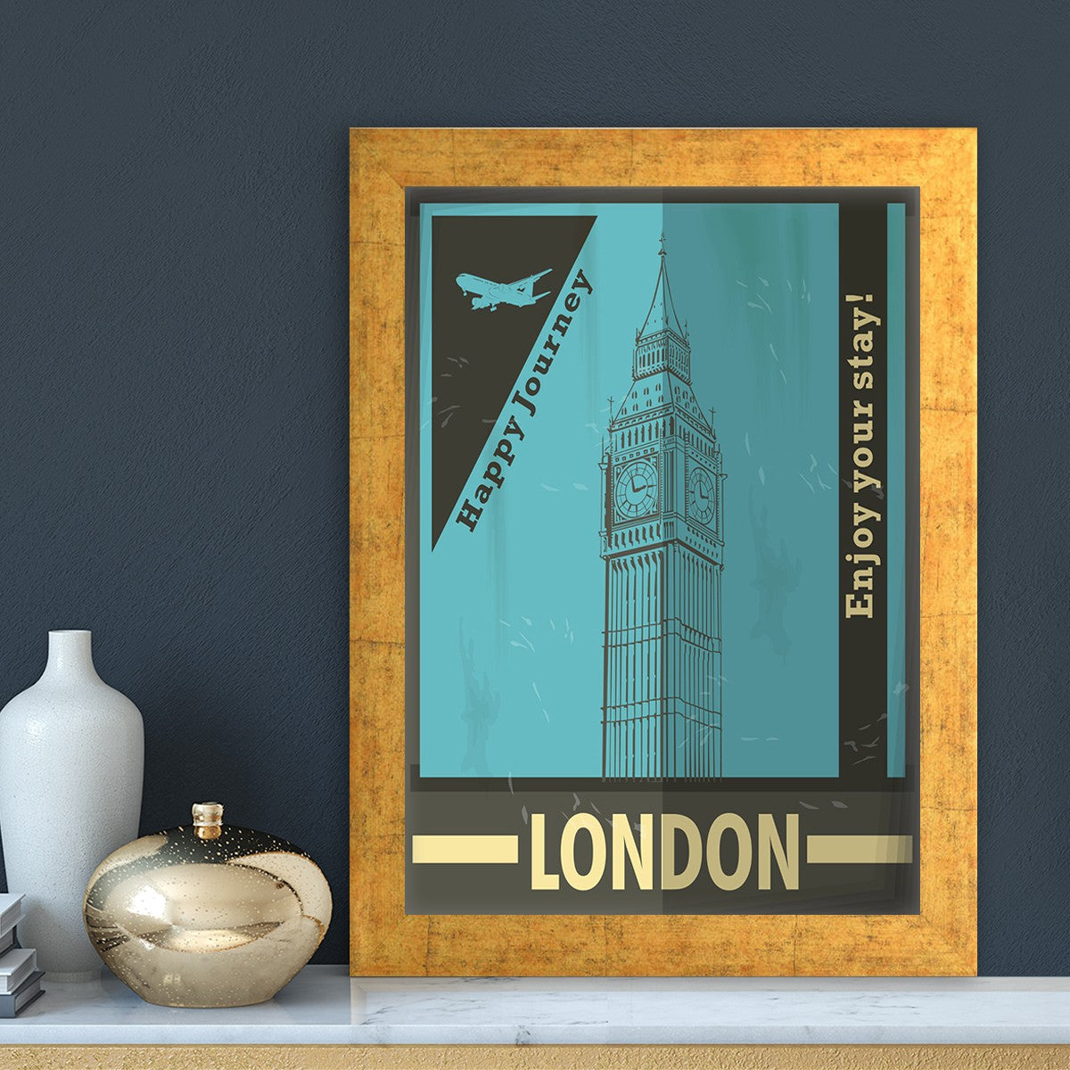 Quadro Decorativo MDF Emoldurado - Arte Multicolor 24x29cm com Moldura de Madeira 2cm