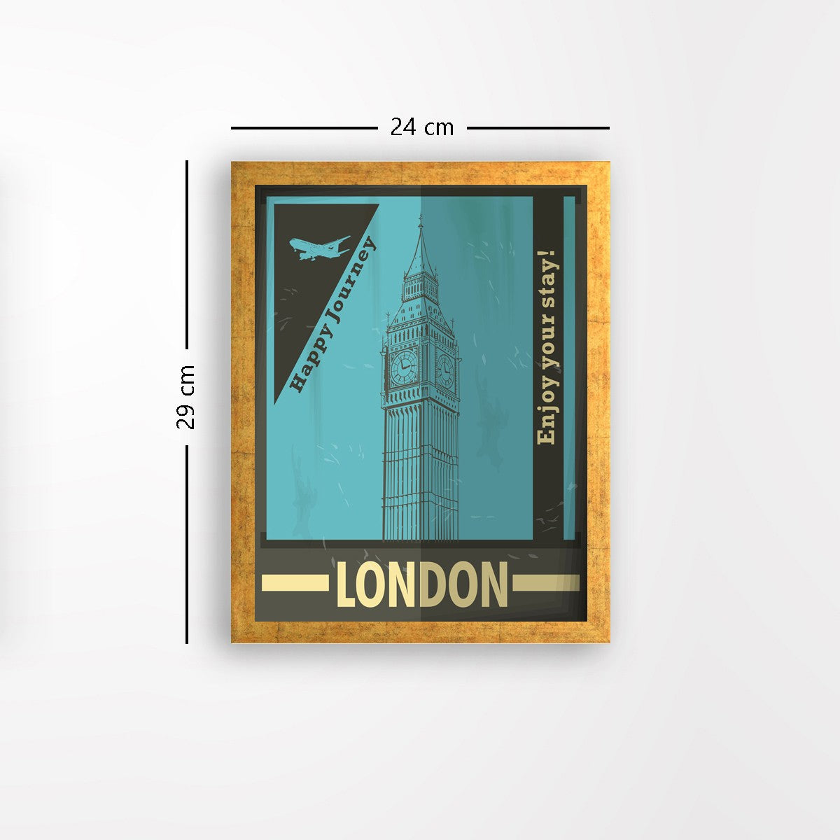 Quadro Decorativo MDF Emoldurado - Arte Multicolor 24x29cm com Moldura de Madeira 2cm