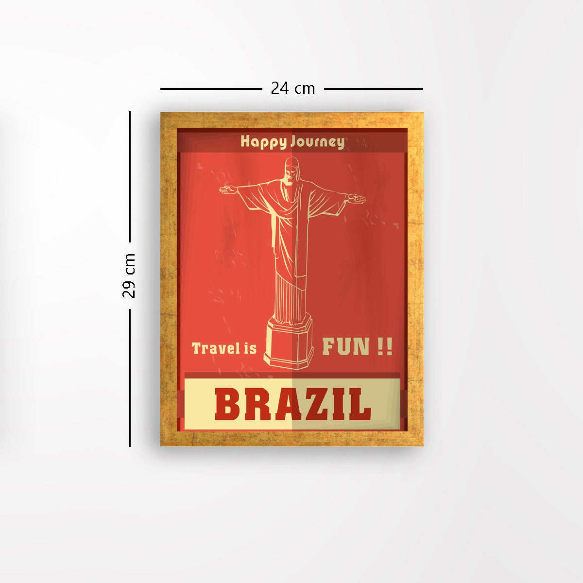 Quadro Decorativo MDF Emoldurado - Arte Multicolor 24x29cm com Moldura de Madeira 2cm