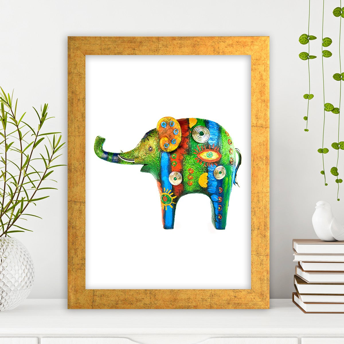 Quadro Decorativo MDF Emoldurado - Arte Multicolor 24x29cm com Moldura de Madeira 2cm