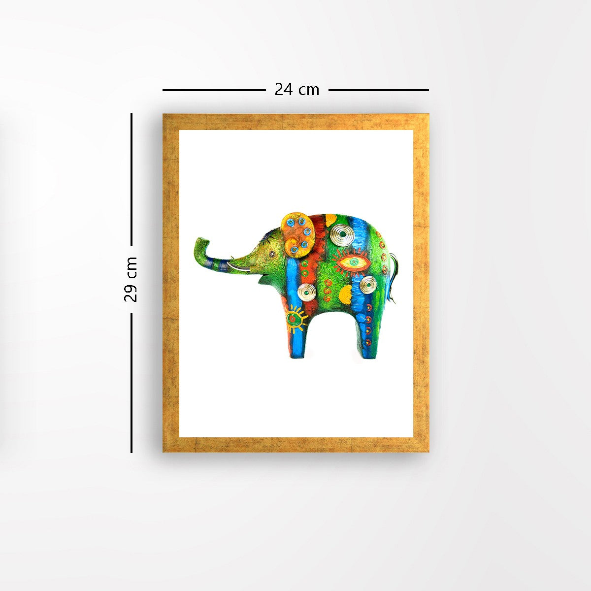 Quadro Decorativo MDF Emoldurado - Arte Multicolor 24x29cm com Moldura de Madeira 2cm