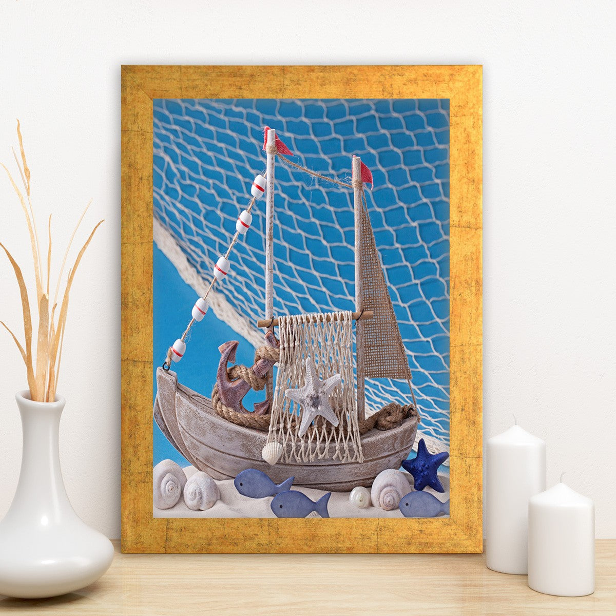 Quadro Decorativo MDF Emoldurado - Arte Multicolor 24x29cm com Moldura de Madeira 2cm