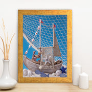 Quadro Decorativo MDF Emoldurado - Arte Multicolor 24x29cm com Moldura de Madeira 2cm