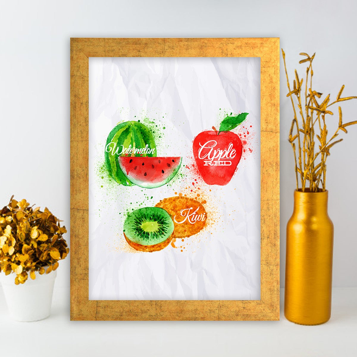 Quadro Decorativo MDF Emoldurado - Arte Multicolor 24x29cm com Moldura de Madeira 2cm