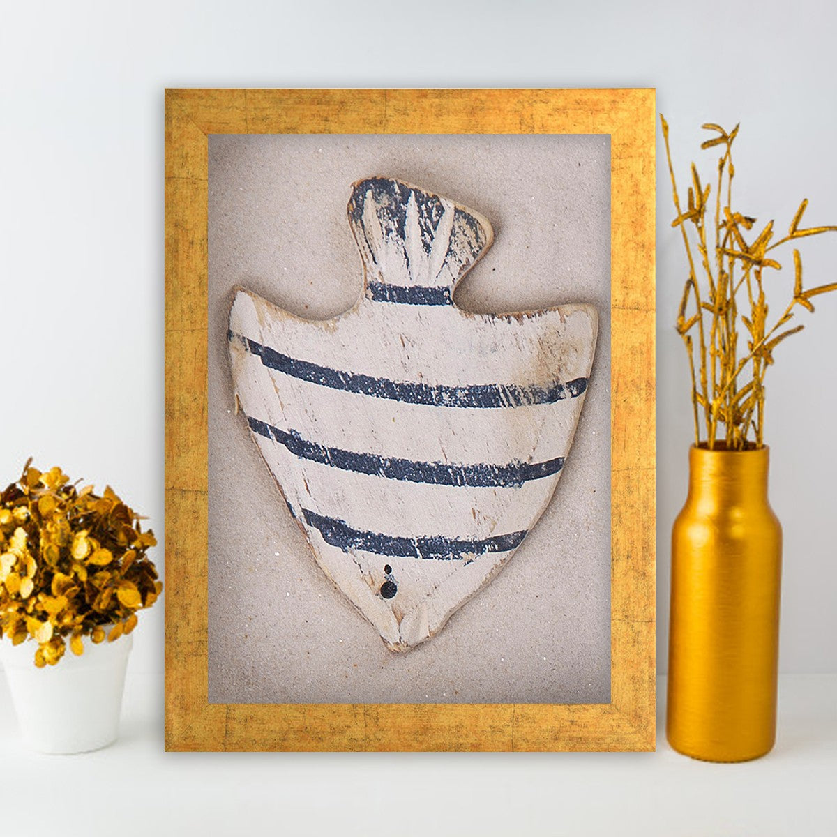 Quadro Decorativo MDF Emoldurado - Arte Multicolor 24x29cm com Moldura de Madeira 2cm