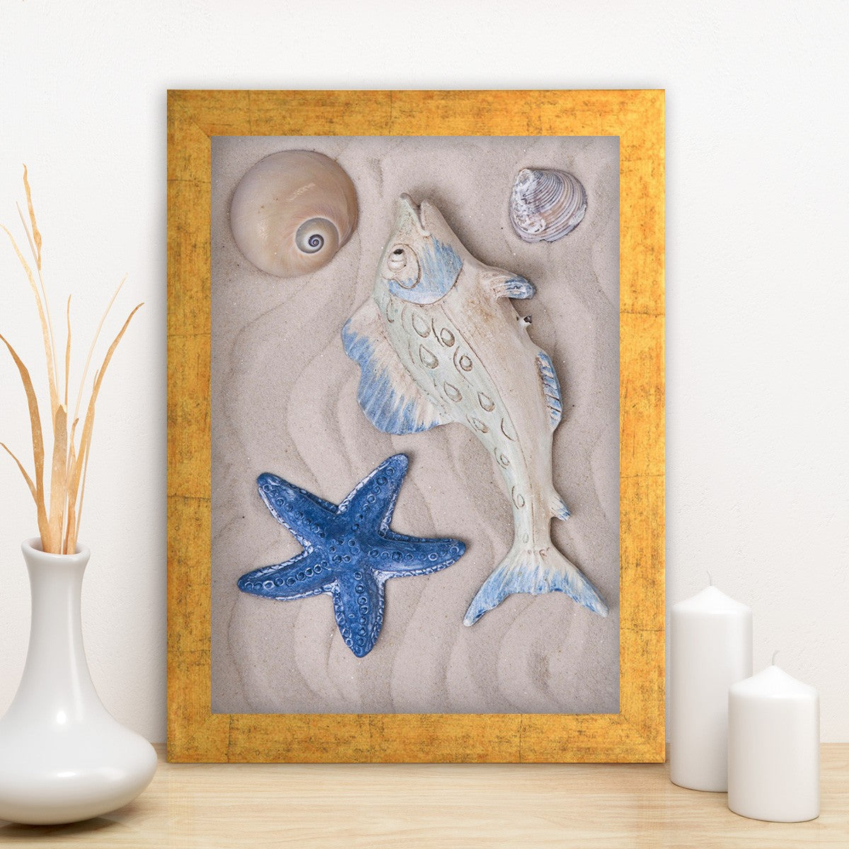 Quadro Decorativo MDF Emoldurado - Arte Multicolor 24x29cm com Moldura de Madeira 2cm