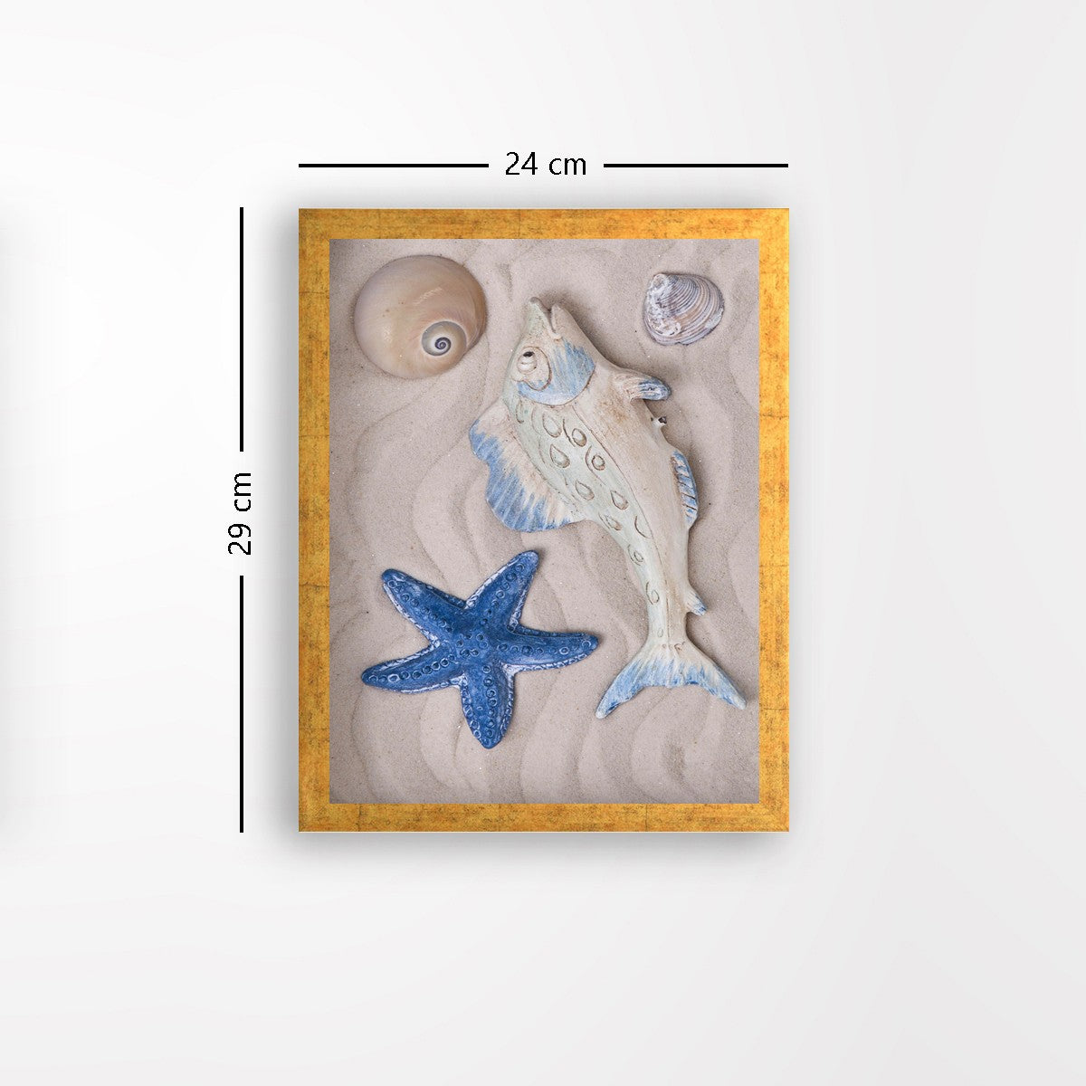 Quadro Decorativo MDF Emoldurado - Arte Multicolor 24x29cm com Moldura de Madeira 2cm