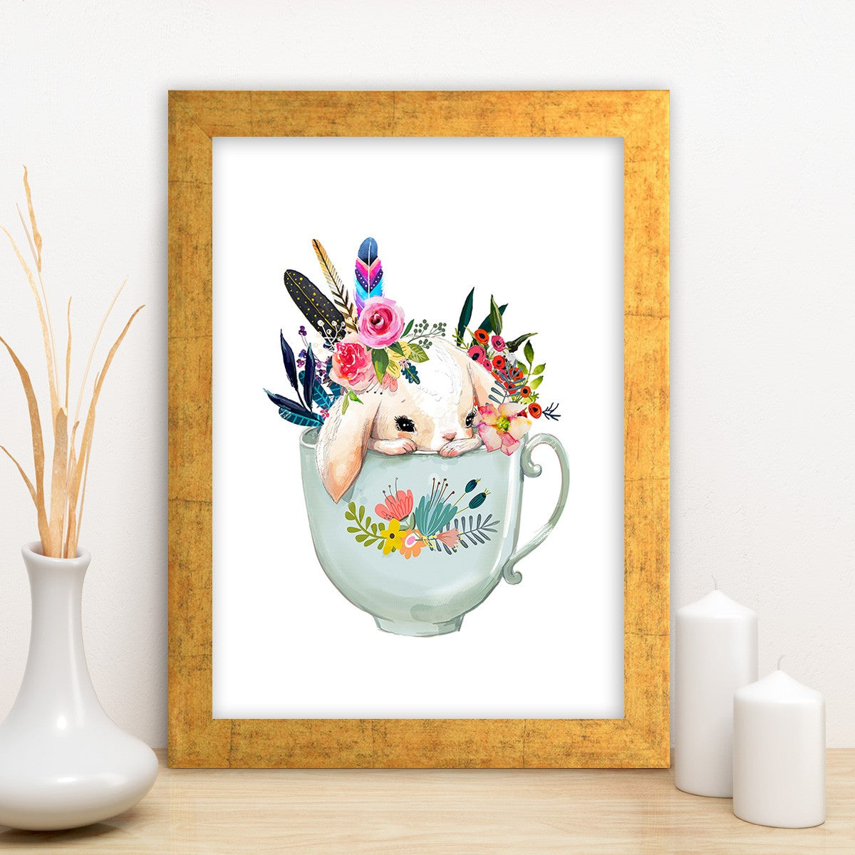 Quadro Decorativo MDF Emoldurado - Arte Multicolor 24x29cm com Moldura de Madeira 2cm