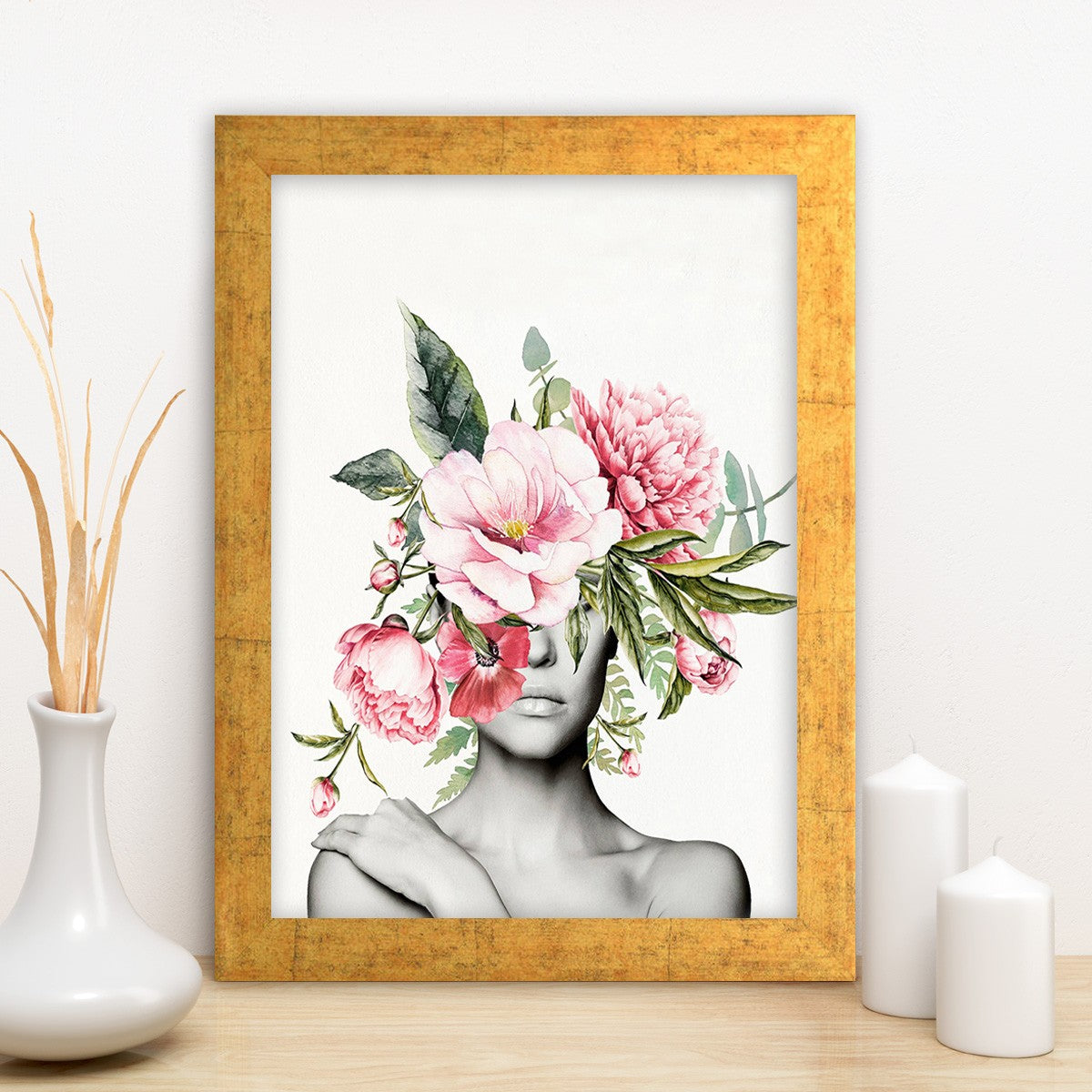 Quadro Decorativo MDF Emoldurado - Arte Multicolor 24x29cm com Moldura de Madeira 2cm