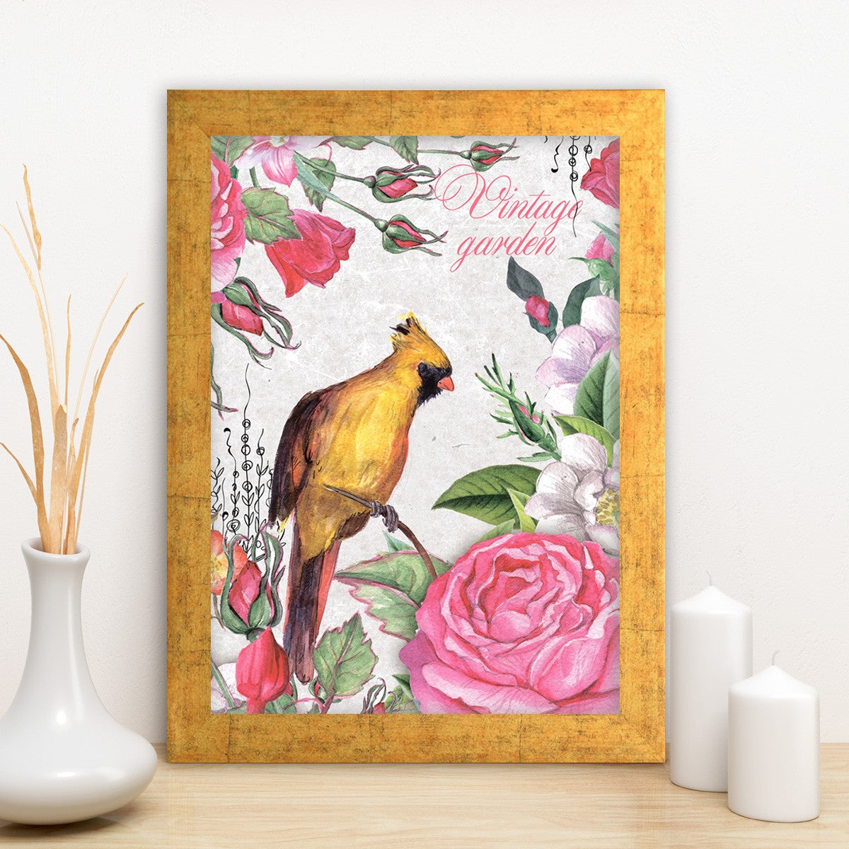 Quadro Decorativo MDF Emoldurado - Arte Multicolor 24x29cm com Moldura de Madeira 2cm