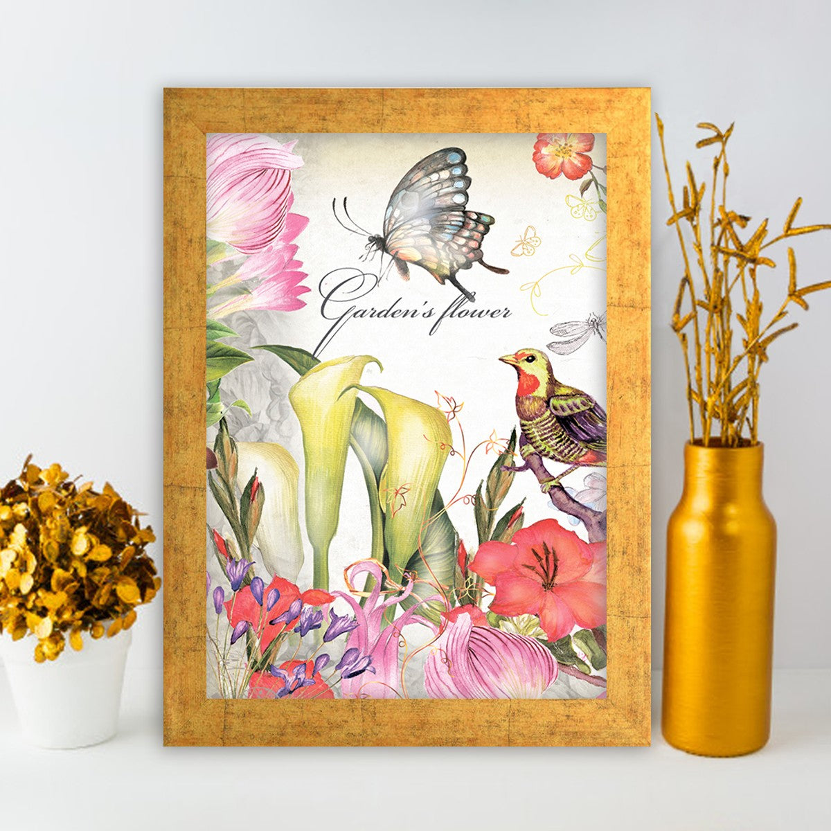 Quadro Decorativo MDF Emoldurado - Arte Multicolor 24x29cm com Moldura de Madeira 2cm