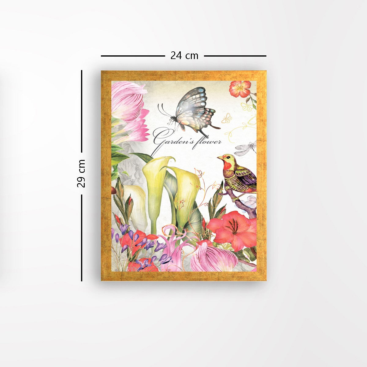 Quadro Decorativo MDF Emoldurado - Arte Multicolor 24x29cm com Moldura de Madeira 2cm