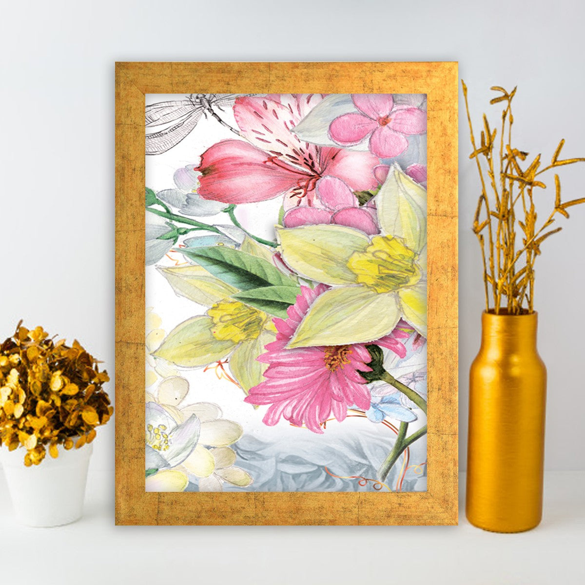 Quadro Decorativo MDF Emoldurado - Arte Multicolor 24x29cm com Moldura de Madeira 2cm