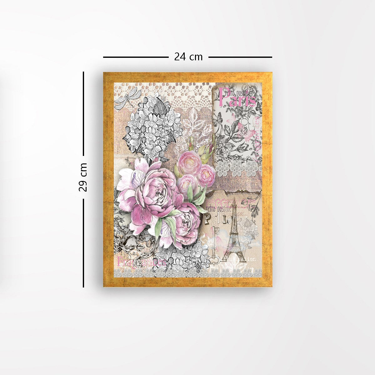 Quadro Decorativo MDF Emoldurado - Arte Multicolor 24x29cm com Moldura de Madeira 2cm