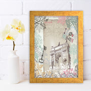 Quadro Decorativo MDF Emoldurado - Arte Multicolor 24x29cm com Moldura de Madeira 2cm