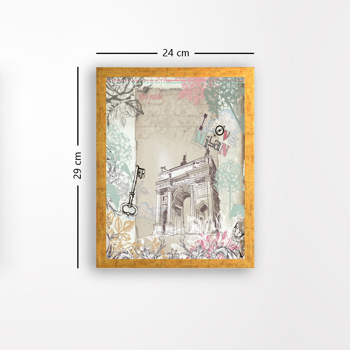 Quadro Decorativo MDF Emoldurado - Arte Multicolor 24x29cm com Moldura de Madeira 2cm