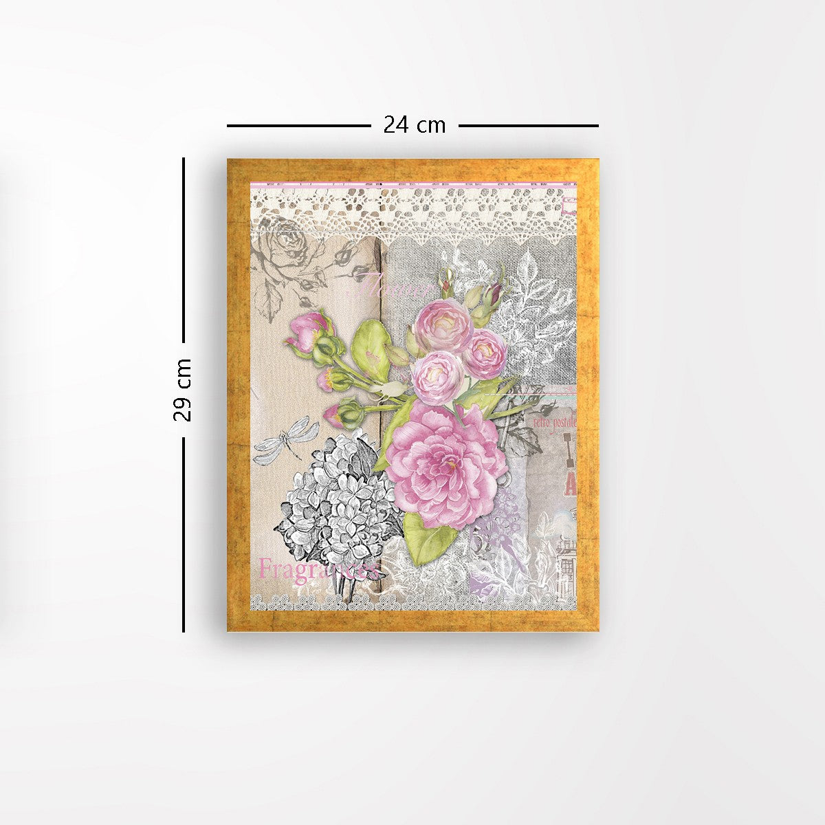 Quadro Decorativo MDF Emoldurado - Arte Multicolor 24x29cm com Moldura de Madeira 2cm