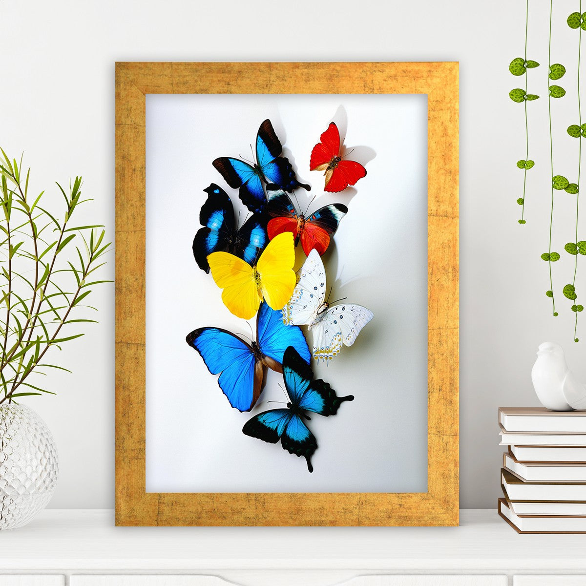 Quadro Decorativo MDF Emoldurado - Arte Multicolor 24x29cm com Moldura de Madeira 2cm