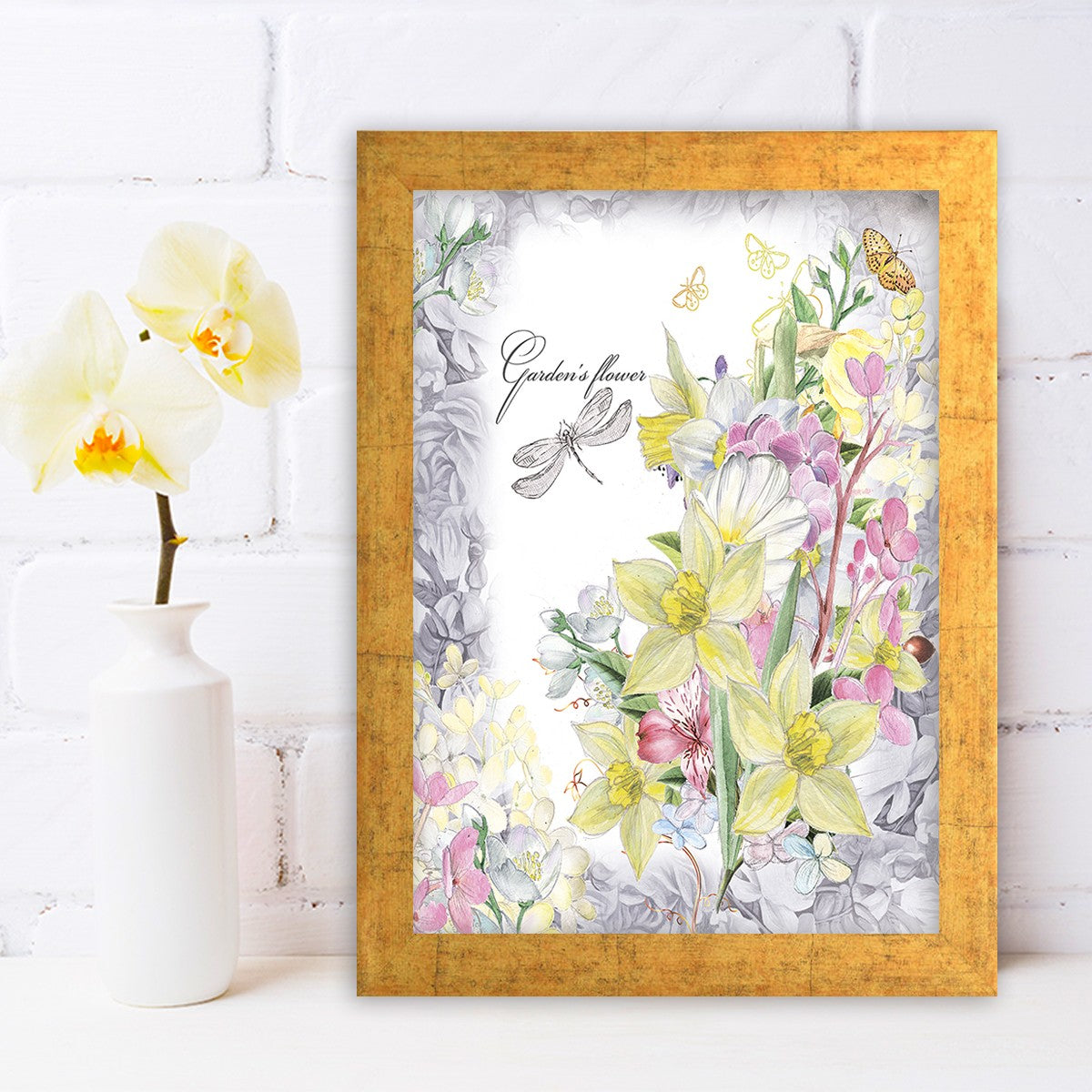 Quadro Decorativo MDF Emoldurado - Arte Multicolor 24x29cm com Moldura de Madeira 2cm