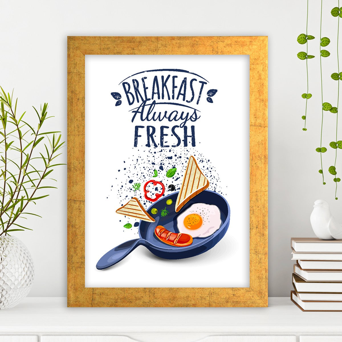 Quadro Decorativo MDF Emoldurado - Arte Multicolor 24x29cm com Moldura de Madeira 2cm