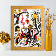 Quadro Decorativo MDF Emoldurado - Arte Multicolor 24x29cm com Moldura de Madeira 2cm