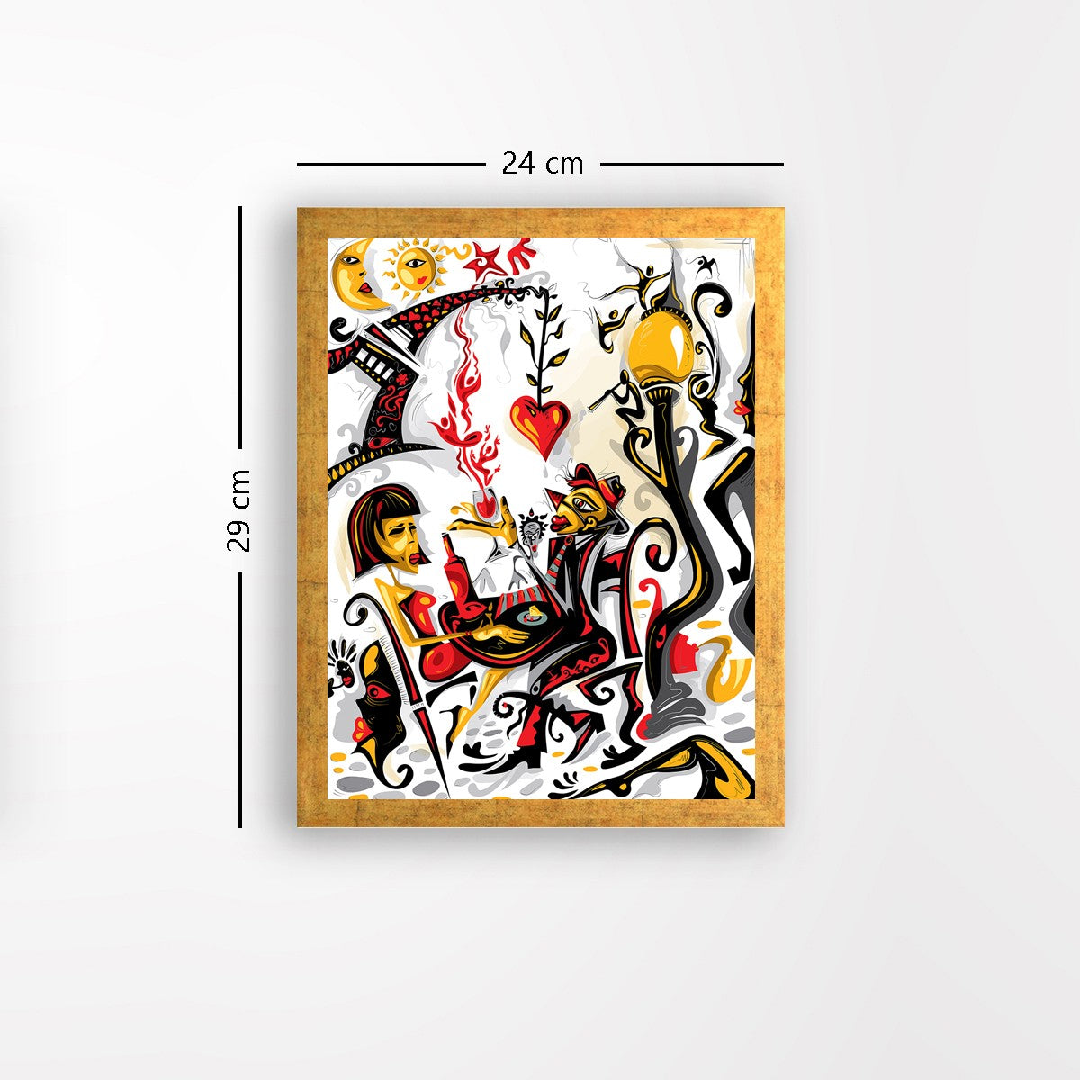 Quadro Decorativo MDF Emoldurado - Arte Multicolor 24x29cm com Moldura de Madeira 2cm