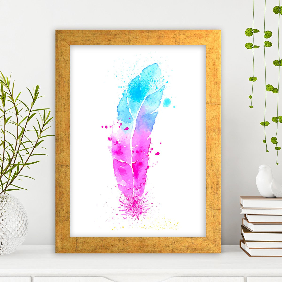 Quadro Decorativo MDF Emoldurado - Arte Multicolor 24x29cm com Moldura de Madeira 2cm