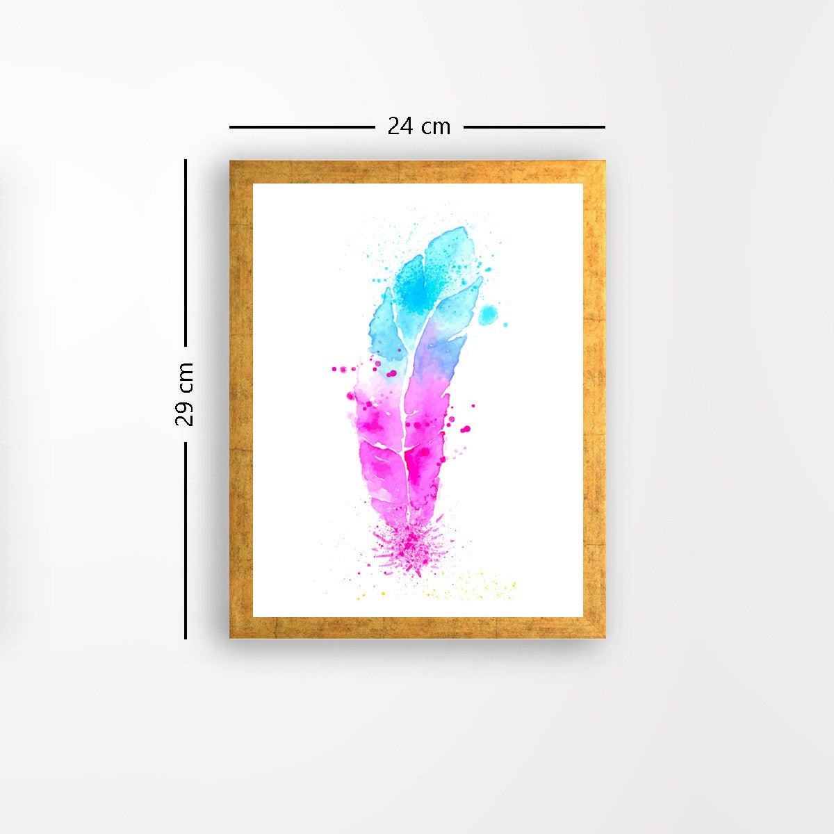 Quadro Decorativo MDF Emoldurado - Arte Multicolor 24x29cm com Moldura de Madeira 2cm