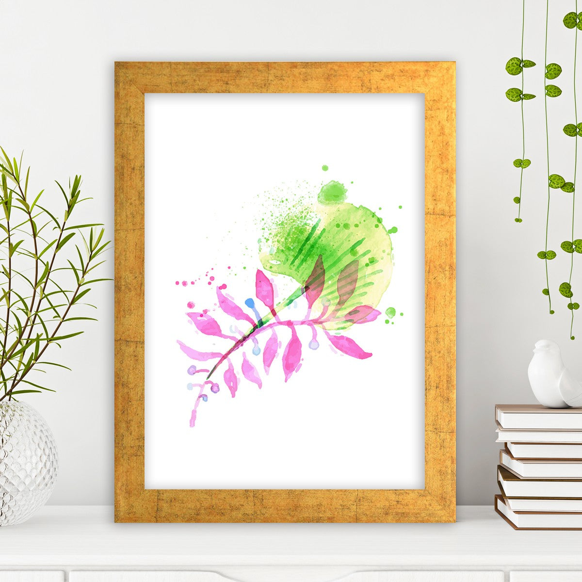 Quadro Decorativo MDF Emoldurado - Arte Multicolor 24x29cm com Moldura de Madeira 2cm