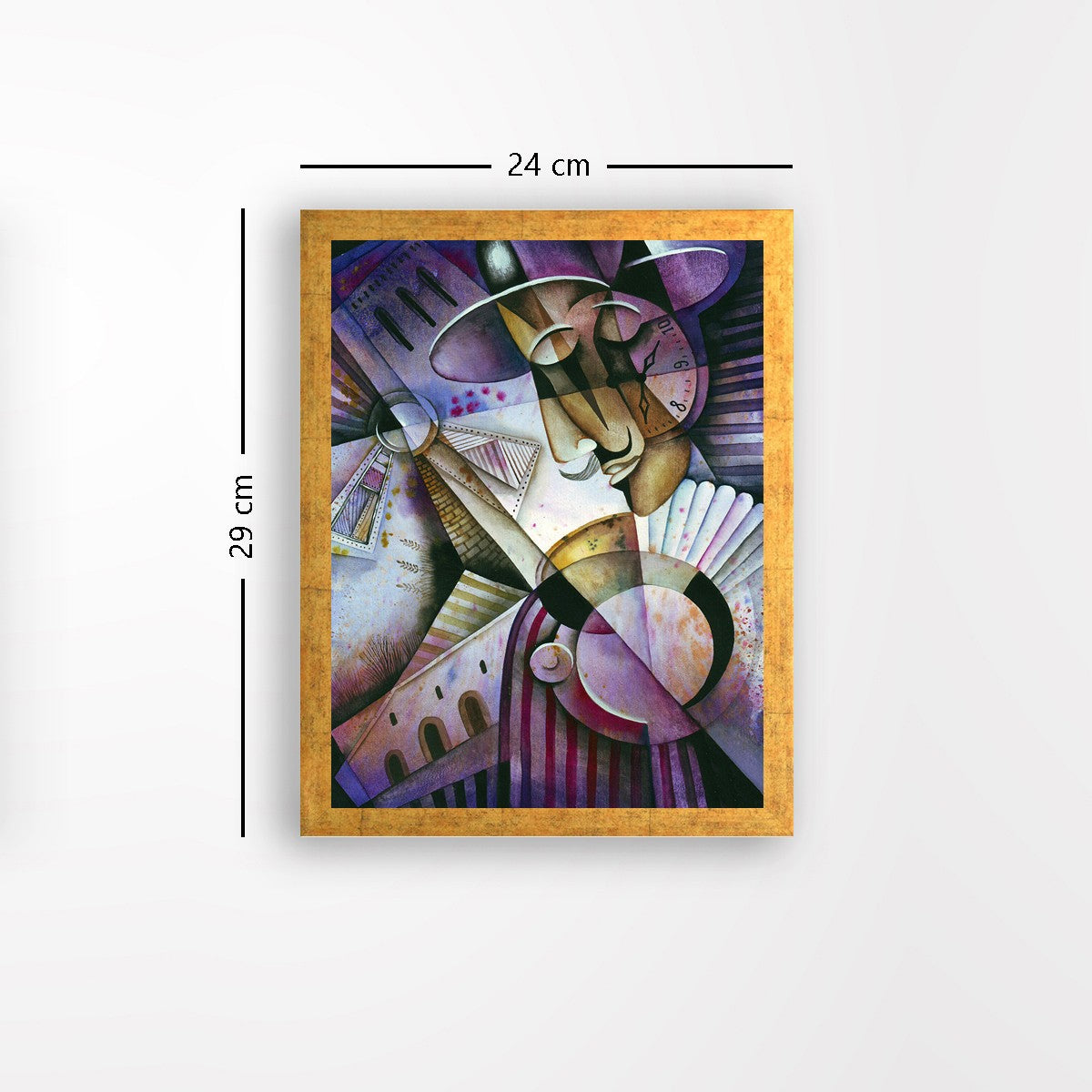 Quadro Decorativo MDF Emoldurado - Arte Multicolor 24x29cm com Moldura de Madeira 2cm