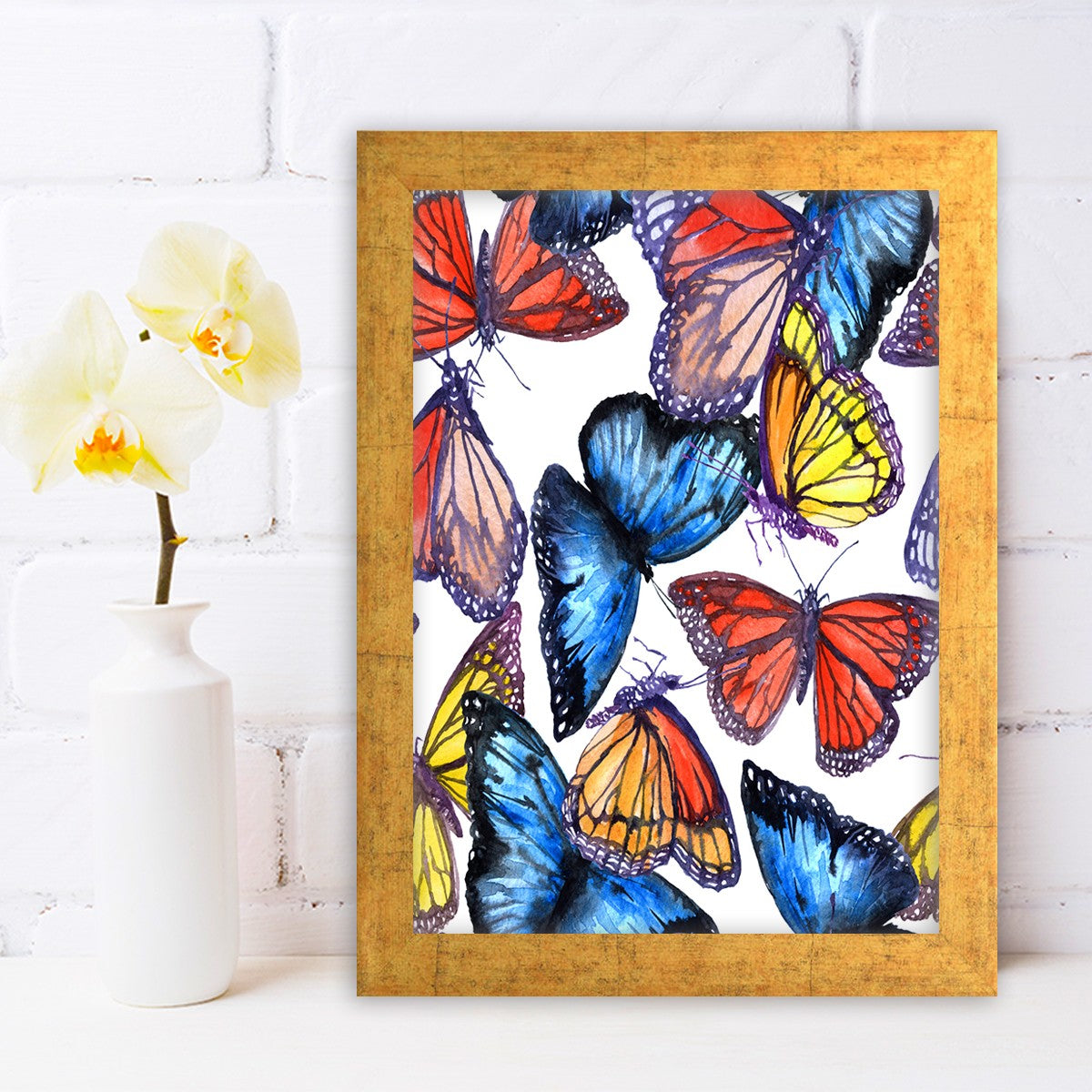 Quadro Decorativo MDF Emoldurado - Arte Multicolor 24x29cm com Moldura de Madeira 2cm