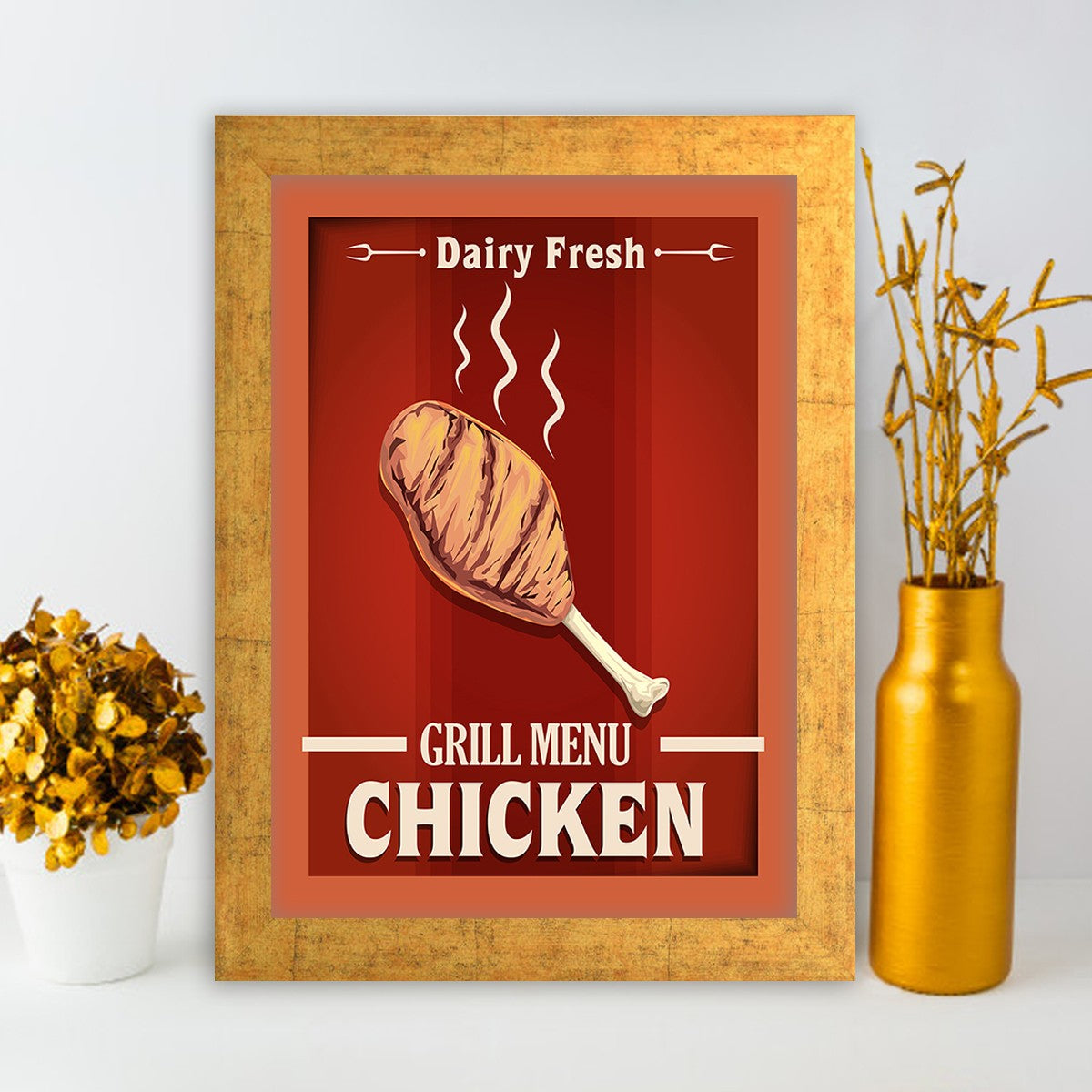 Quadro Decorativo MDF Emoldurado - Arte Multicolor 24x29cm com Moldura de Madeira 2cm