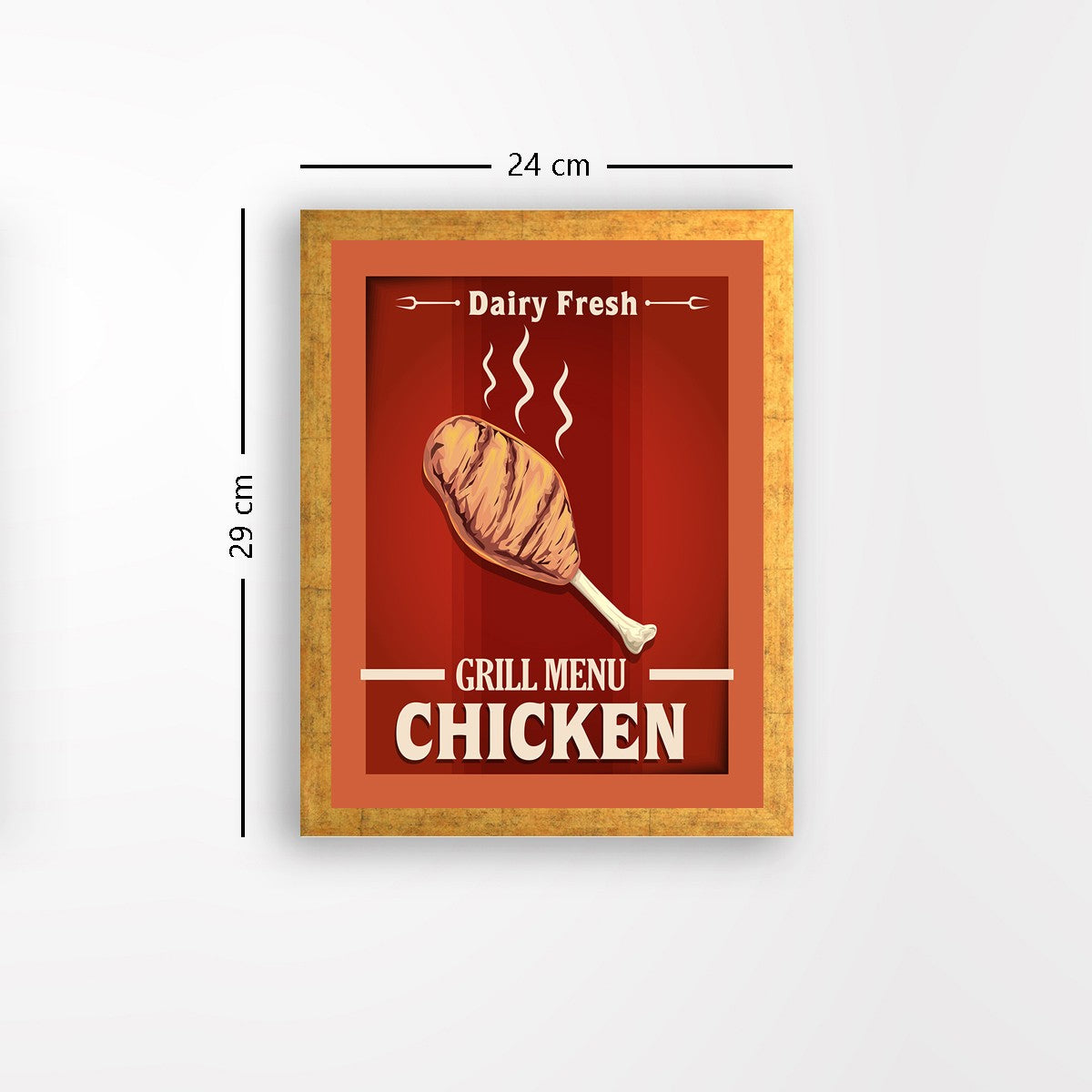 Quadro Decorativo MDF Emoldurado - Arte Multicolor 24x29cm com Moldura de Madeira 2cm