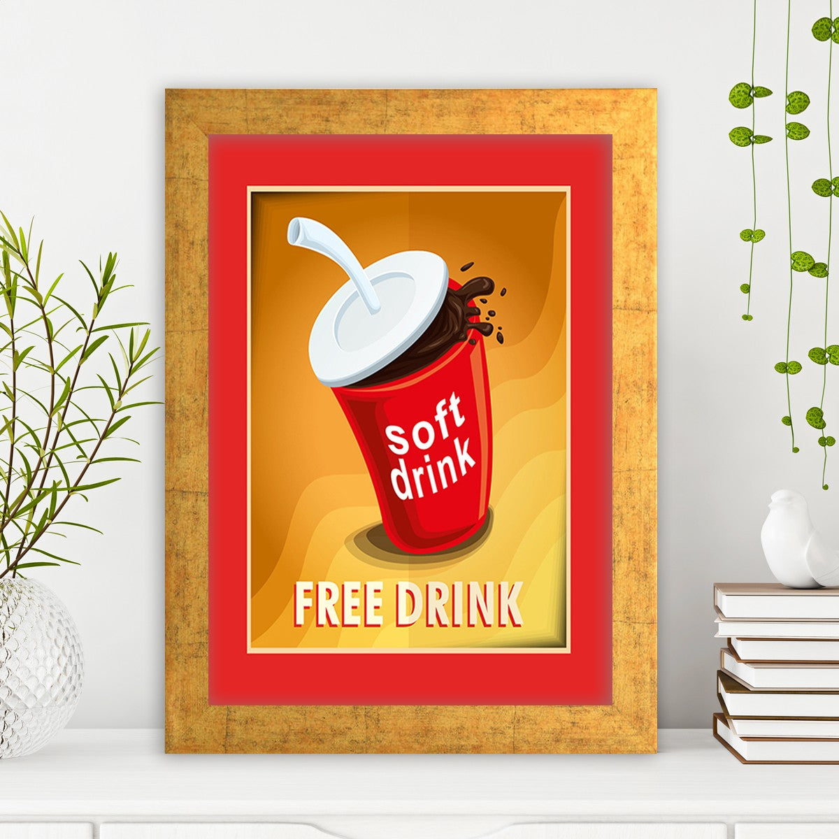 Quadro Decorativo MDF Emoldurado - Arte Multicolor 24x29cm com Moldura de Madeira 2cm