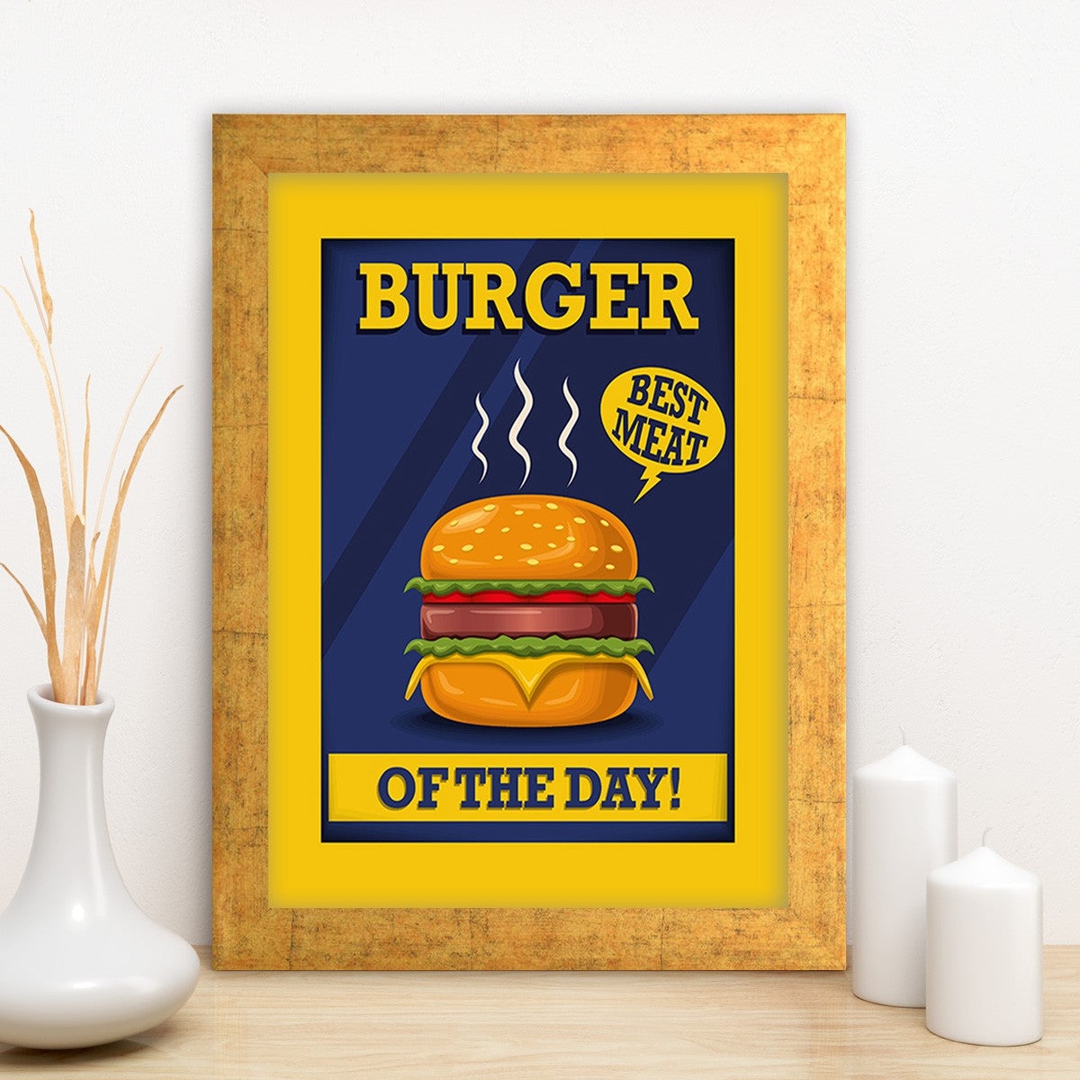 Quadro Decorativo MDF Emoldurado - Arte Multicolor 24x29cm com Moldura de Madeira 2cm