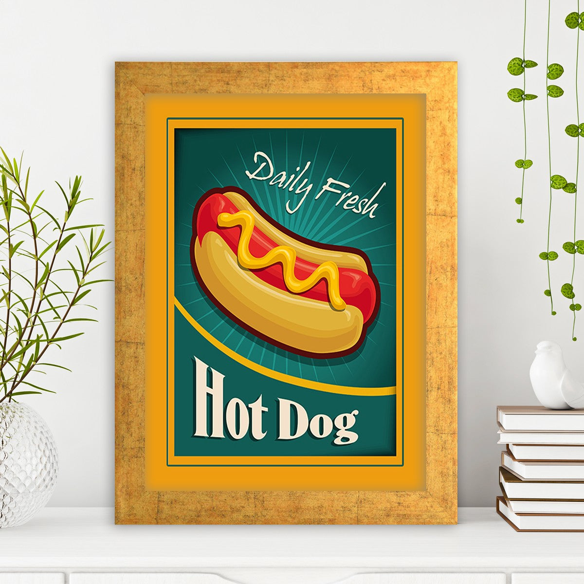 Quadro Decorativo MDF Emoldurado - Arte Multicolor 24x29cm com Moldura de Madeira 2cm