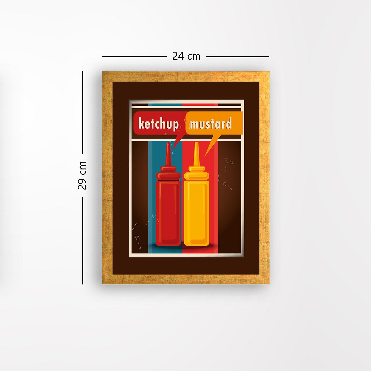 Quadro Decorativo MDF Emoldurado - Arte Multicolor 24x29cm com Moldura de Madeira 2cm