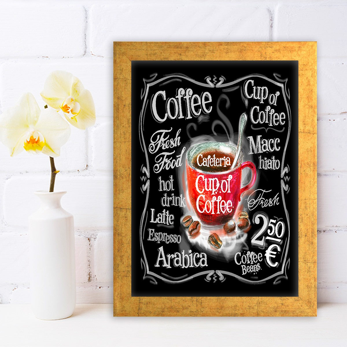 Quadro Decorativo MDF Emoldurado - Arte Multicolor 24x29cm com Moldura de Madeira 2cm