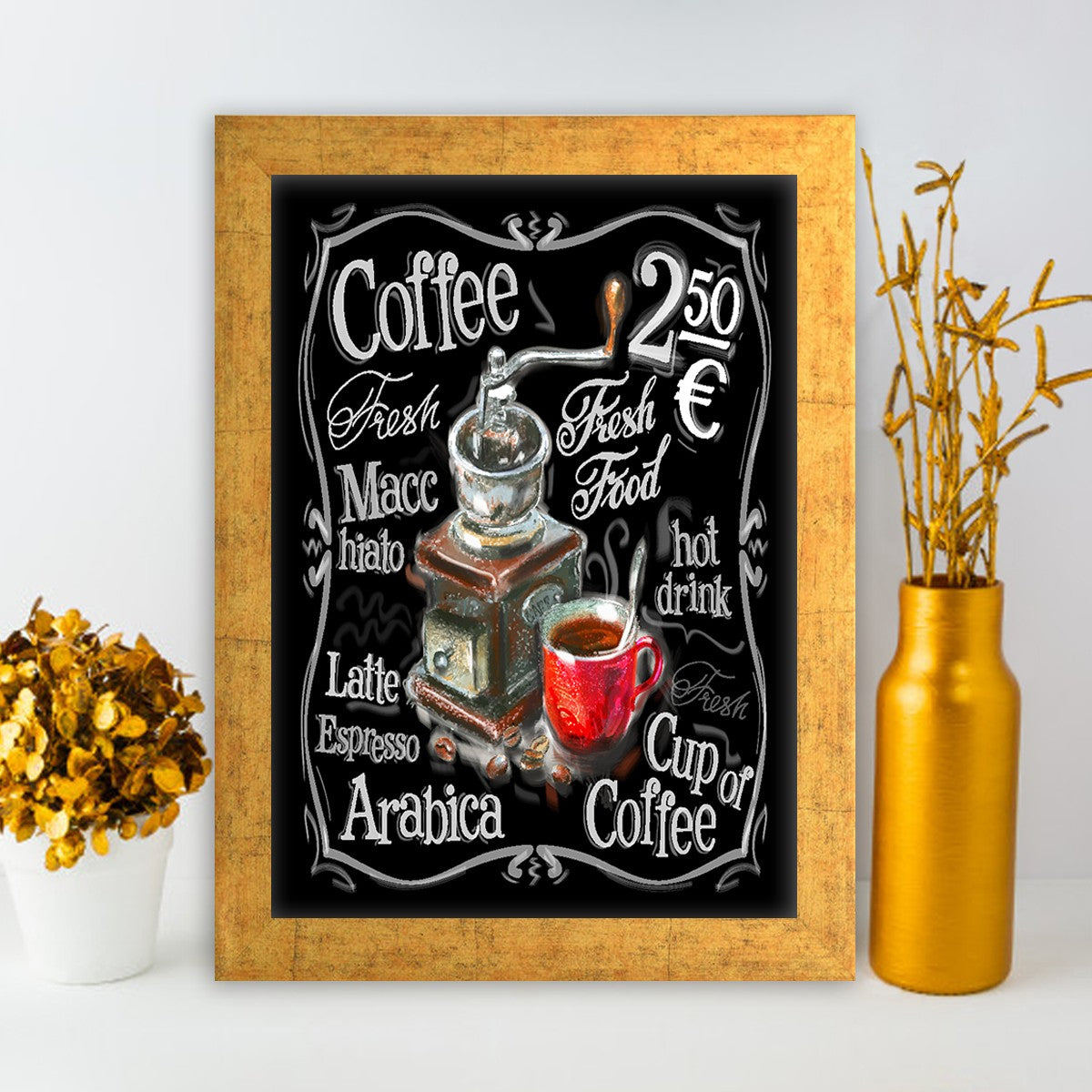 Quadro Decorativo MDF Emoldurado - Arte Multicolor 24x29cm com Moldura de Madeira 2cm