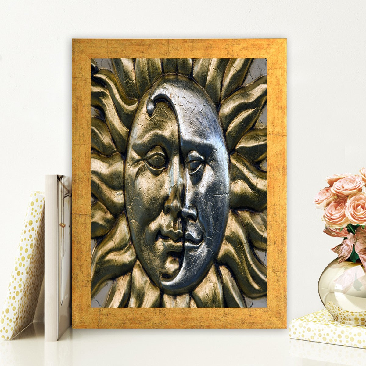 Quadro Decorativo MDF Emoldurado - Arte Multicolor 24x29cm com Moldura de Madeira 2cm