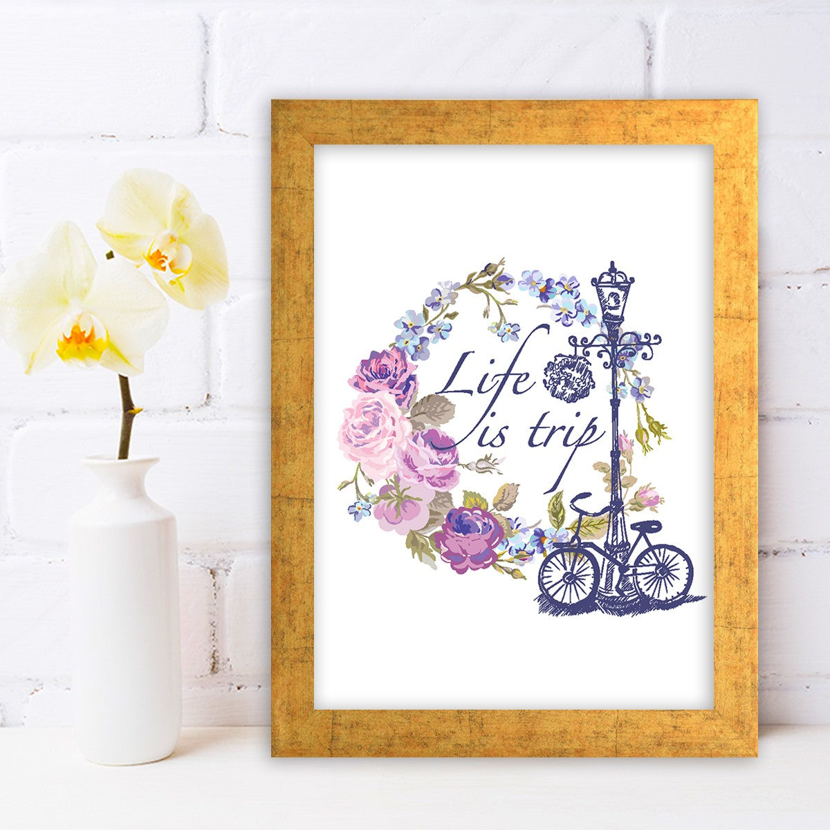 Quadro Decorativo MDF Emoldurado - Arte Multicolor 24x29cm com Moldura de Madeira 2cm