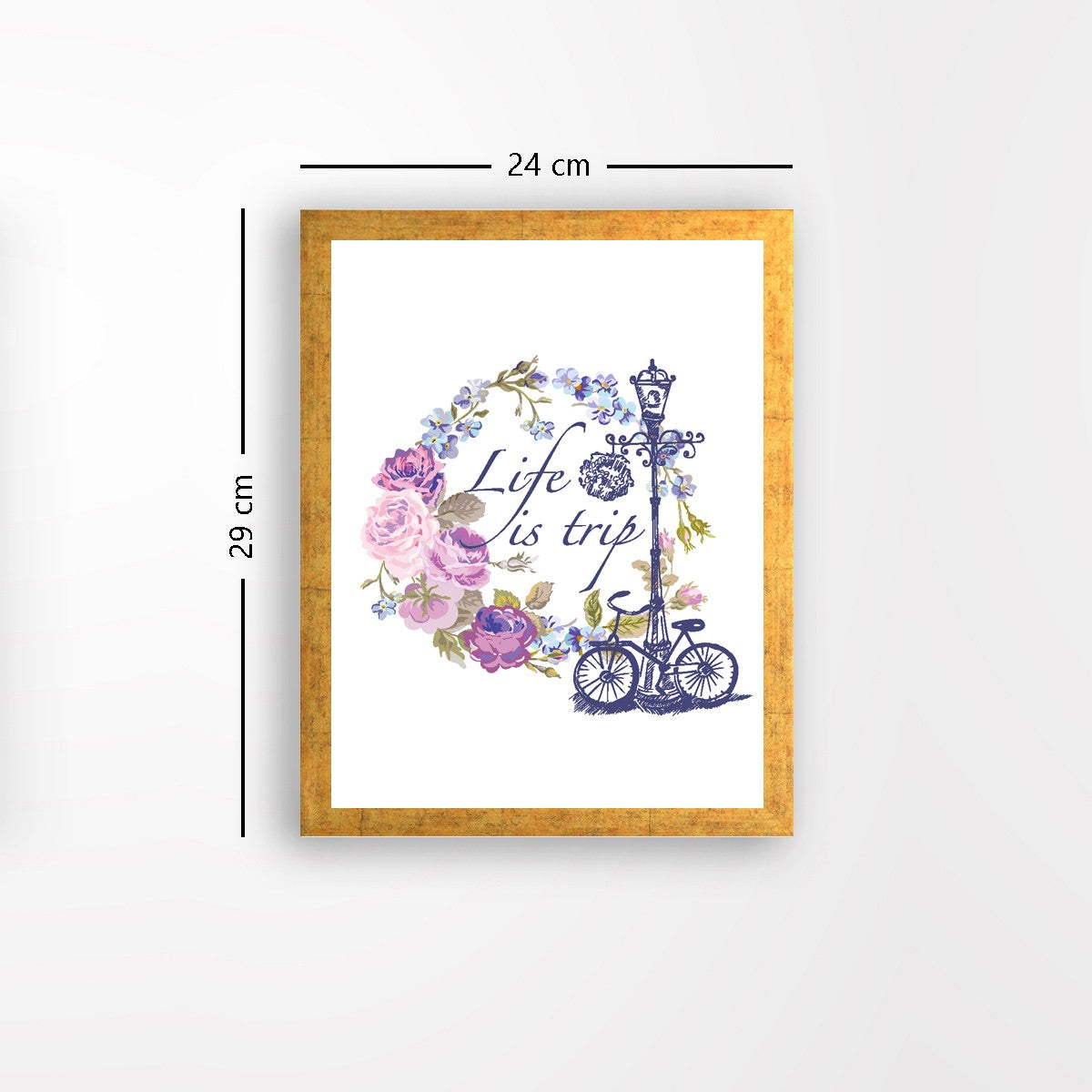 Quadro Decorativo MDF Emoldurado - Arte Multicolor 24x29cm com Moldura de Madeira 2cm