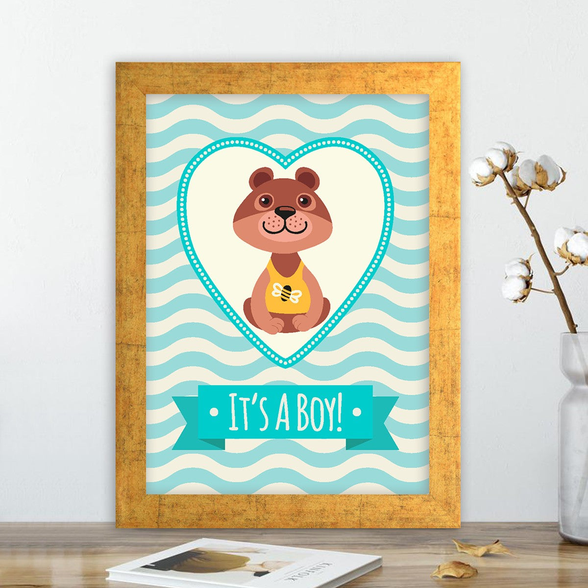 Quadro Decorativo MDF Emoldurado - Arte Multicolor 24x29cm com Moldura de Madeira 2cm