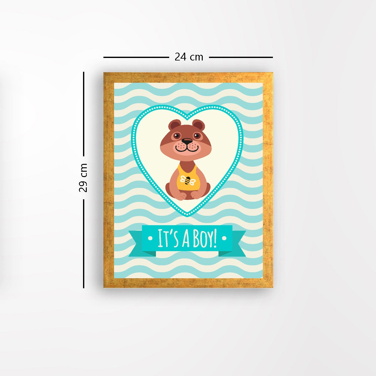 Quadro Decorativo MDF Emoldurado - Arte Multicolor 24x29cm com Moldura de Madeira 2cm