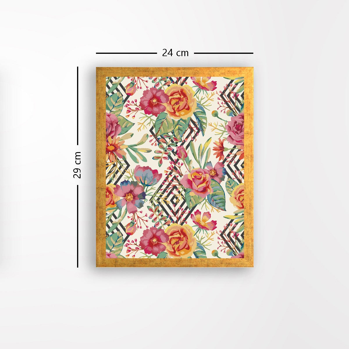 Quadro Decorativo MDF Emoldurado - Arte Multicolor 24x29cm com Moldura de Madeira 2cm